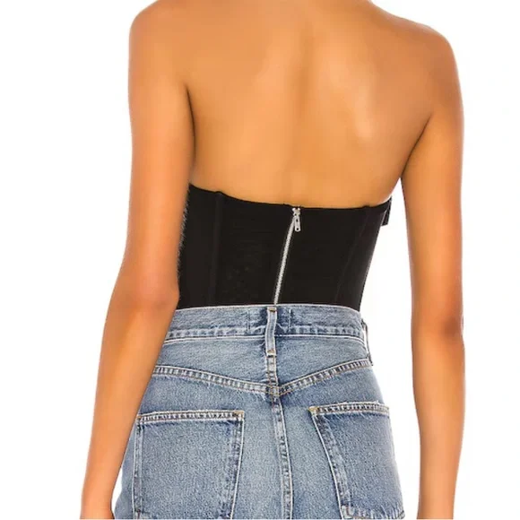 NBD Hailee Bustier Top Ivory Corset Boned mesh strapless Revolve NWT $168 Sz XXS - Picture 2 of 9
